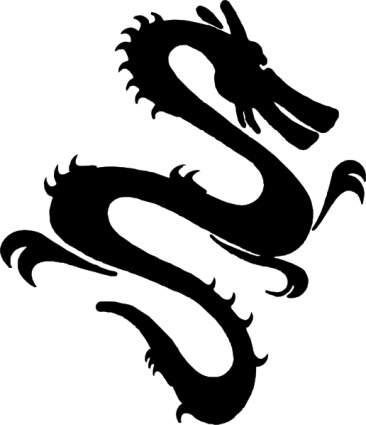 Dragon Silhouette clip art - Download free Animal vectors