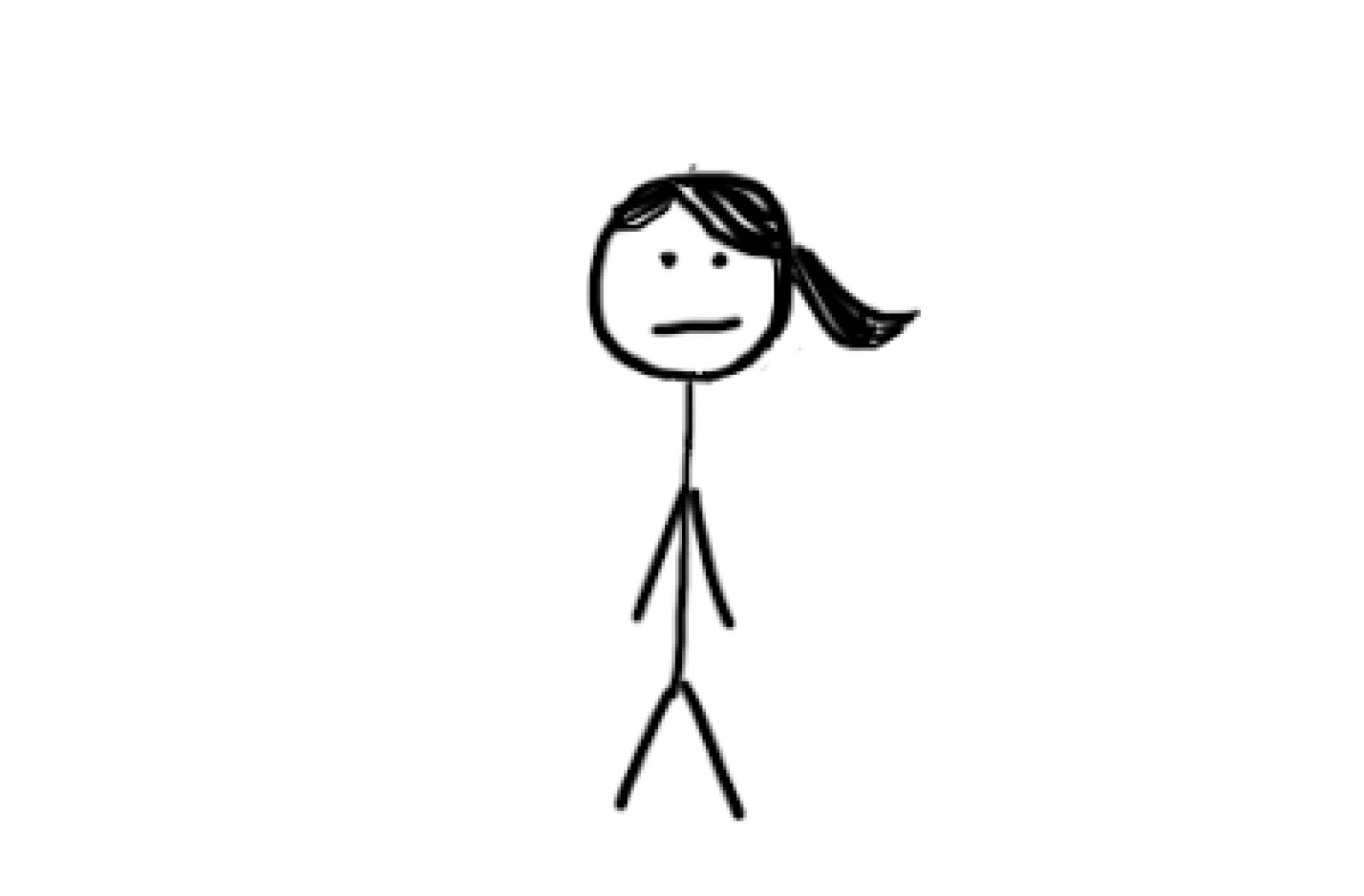 Stick Figure Girl with Blonde Hair - wide 2