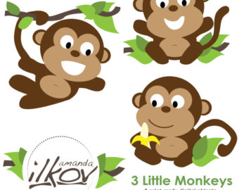 Popular items for monkeys clipart 