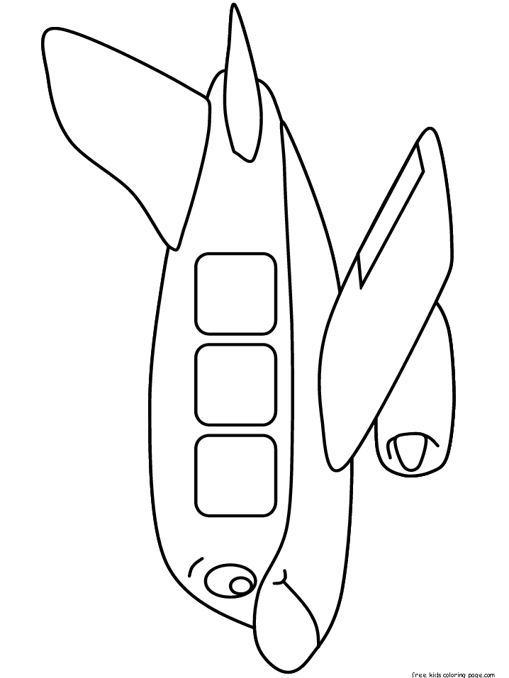 printable airplane with face cartoon coloring page - Free 