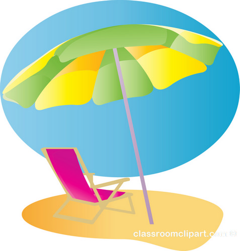 Summer : beach chair umbrella 2 : Classroom Clipart