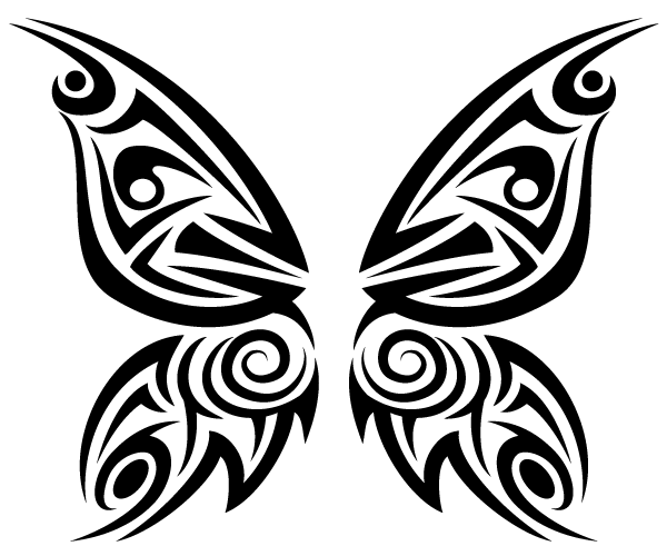 Free Tribal Butterfly Vector | Download Free Vector Clip Art Images