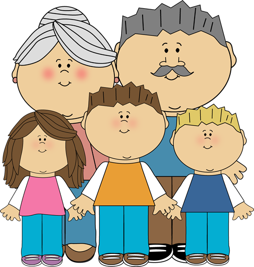 Grandparents and Grandchildren Clip Art Image