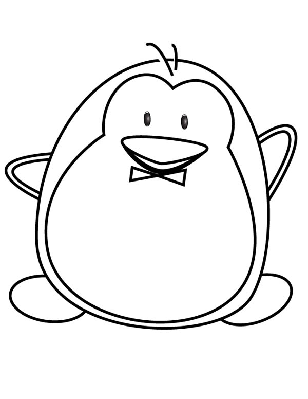 A Cartoon Drawing of Cute Baby Penguin Coloring Page | Kids Play Color