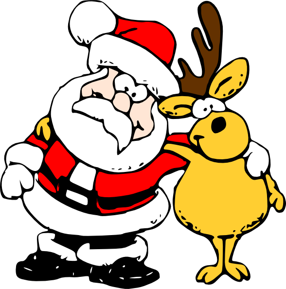 Christmas Cartoon Santa And Reindeer | quotes.