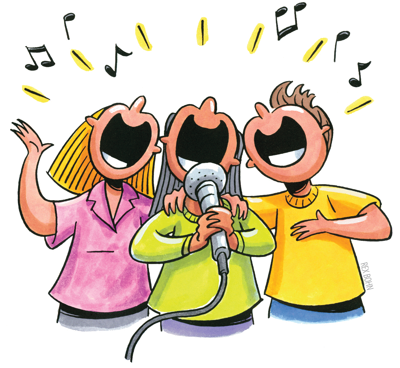 Cartoon People Singing - Clipart library