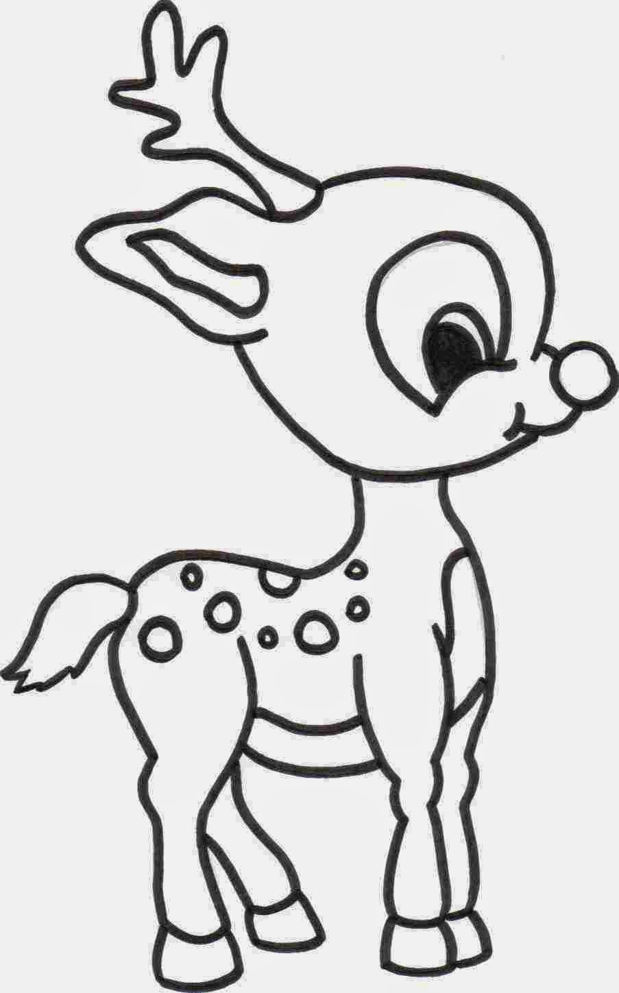 reindeer christmas coloring pages - Clip Art Library