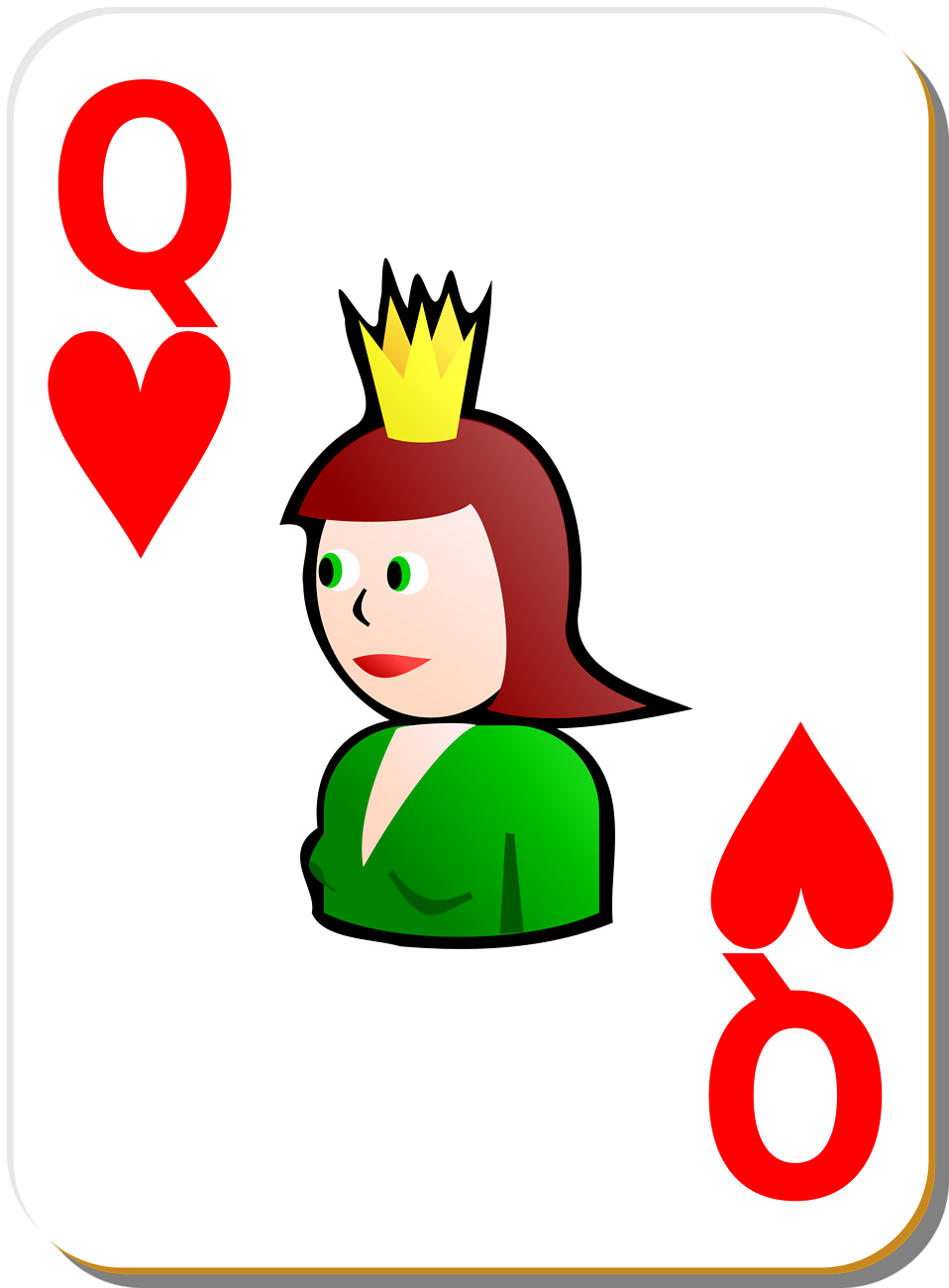 Pix For  Queen Of Hearts Playing Card Clipart