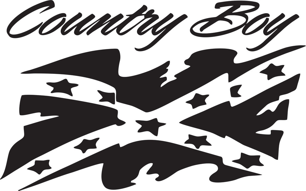 Country Boy with Rebel Flag Vinyl Decal Sticker Label � Decals N More
