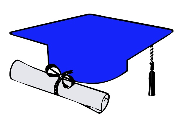 Blue Graduation Diploma Clipart