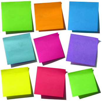 coloured post it notes