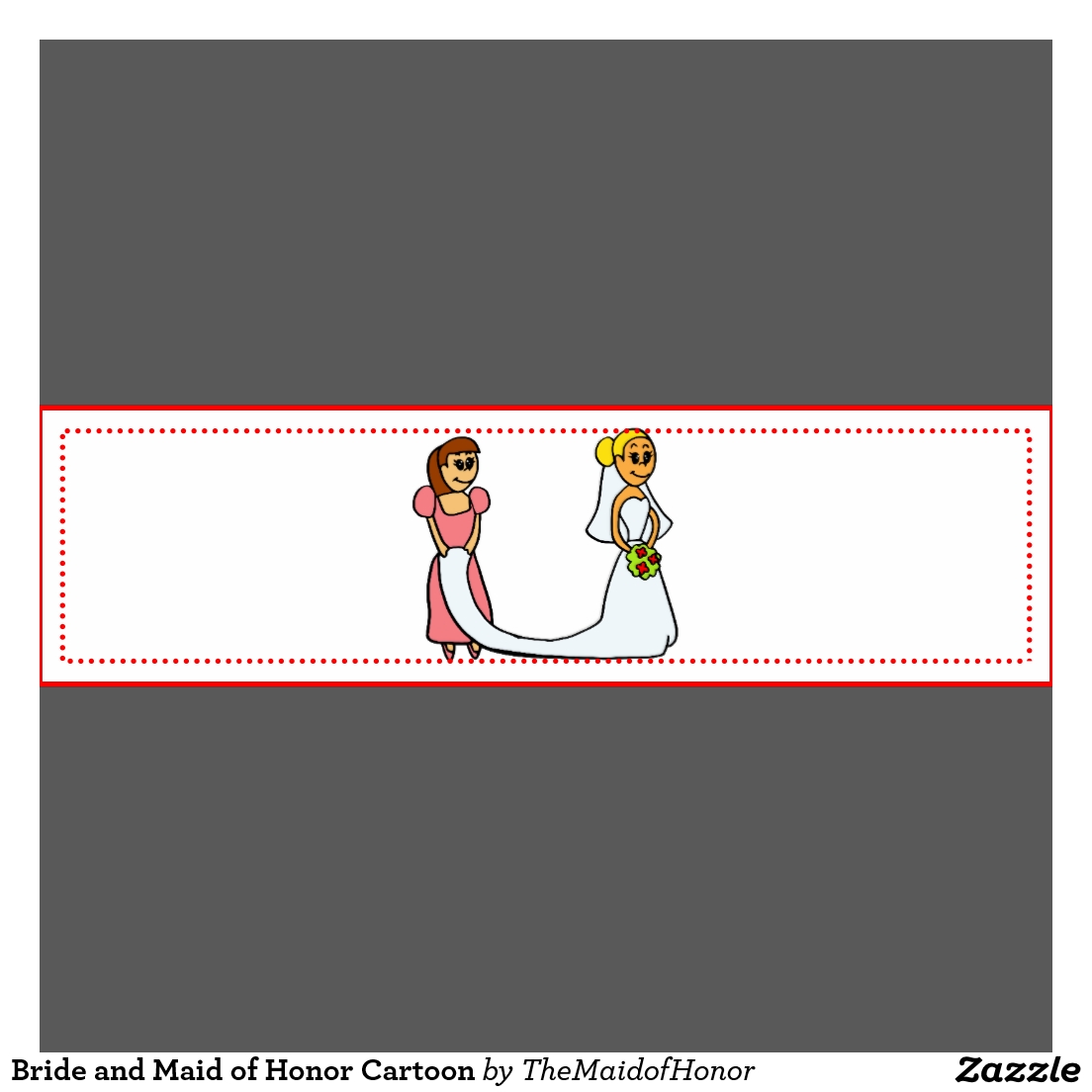 Bride and Maid of Honour Cartoon Bumper Sticker | Zazzle