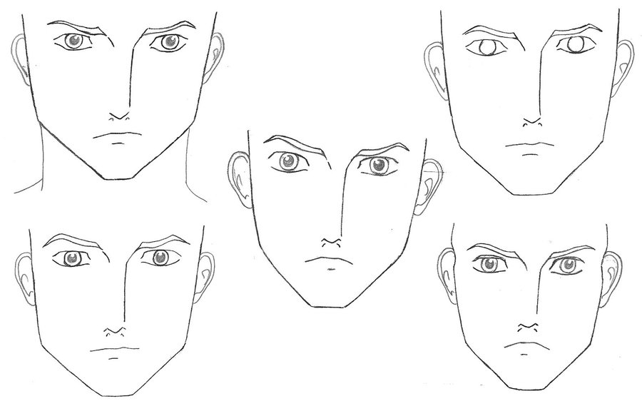 anime face template male - Clip Art Library