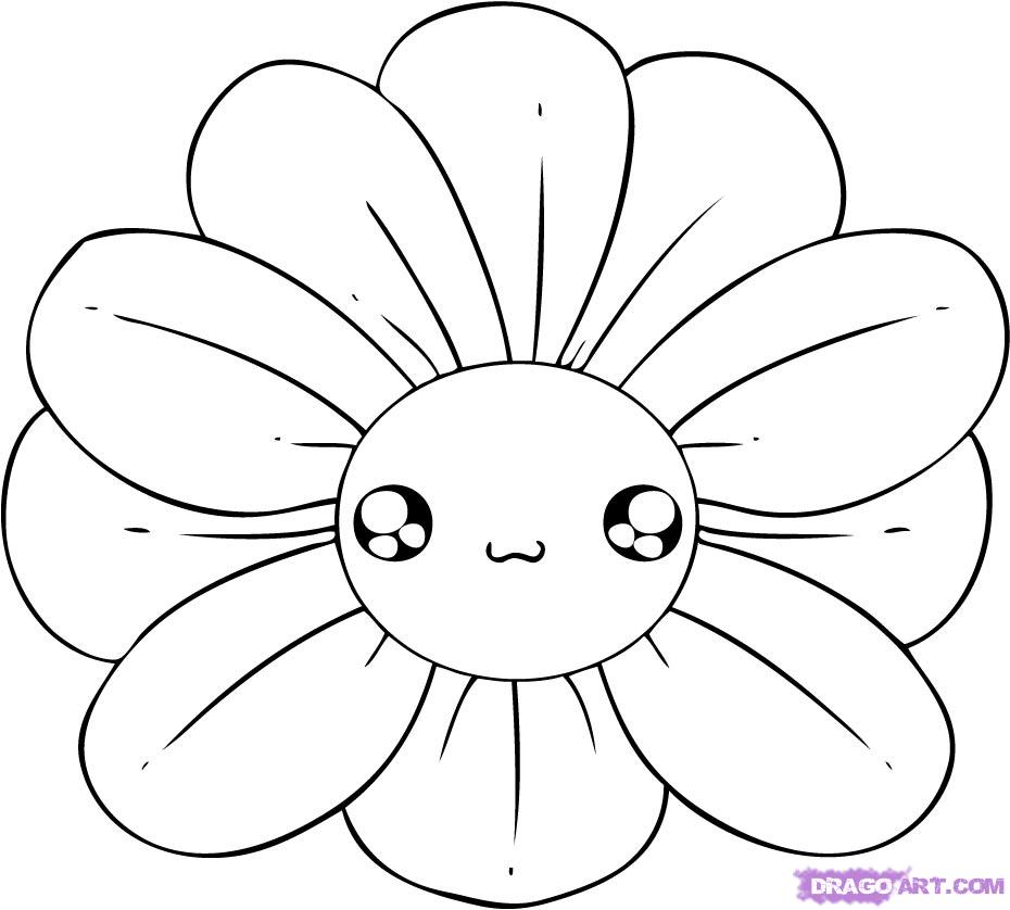 cute draw cartoon flower - Clip Art Library