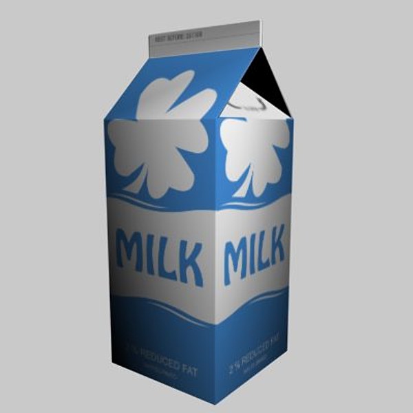 milk carton 3d model