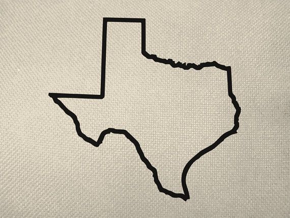 State of Texas Outline Style Silhouette Graphic Iron On Tote Bag 