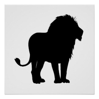 Lion Silhouette Posters, Lion Silhouette Prints, Art Prints 