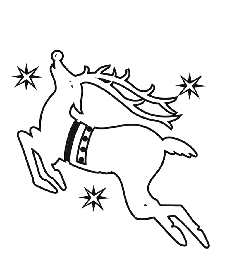 reindeer flying Colouring Pages