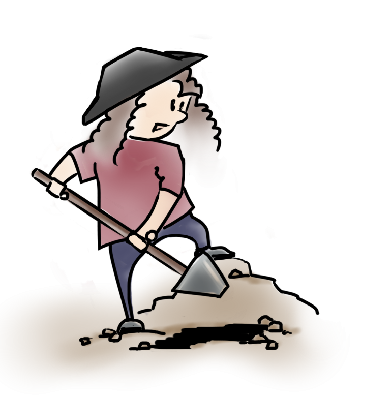 cartoon of people digging - Clip Art Library