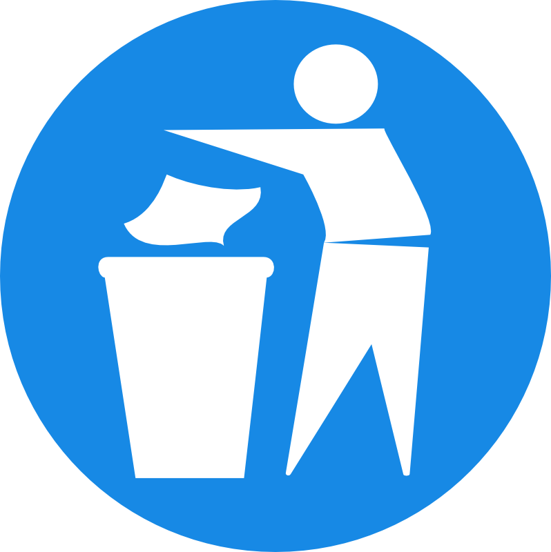 Clipart - Put Rubbish in Bin Signs 1
