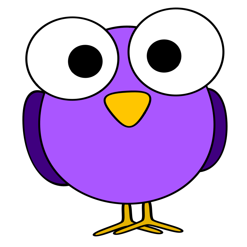 Clipart - purple googly-eye bird