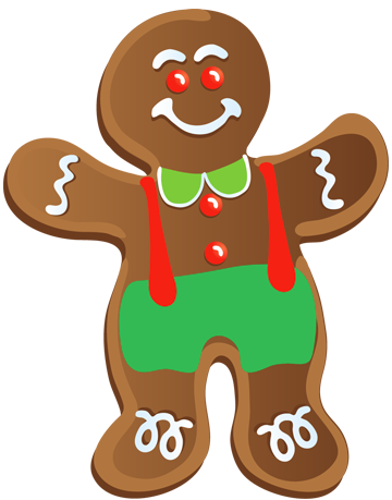 Transparent Gingerbread Man Ornament Clipart