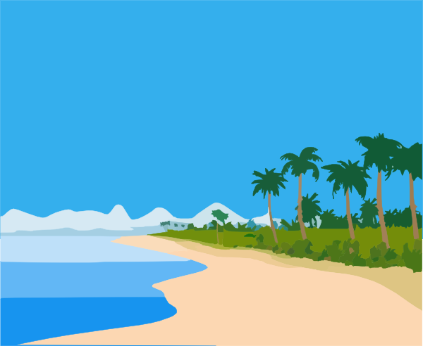 Beach Landscape clip art - vector clip art online, royalty free 