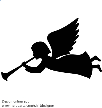 angel with trumpet silhouette.