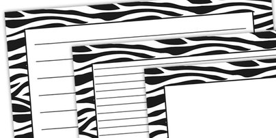 Zebra Pattern Landscape Page Border - safari, safari page borders 