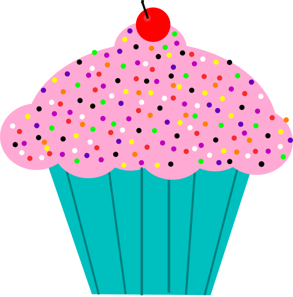 Pink Frosted Cupcake clip art - vector clip art online, royalty 