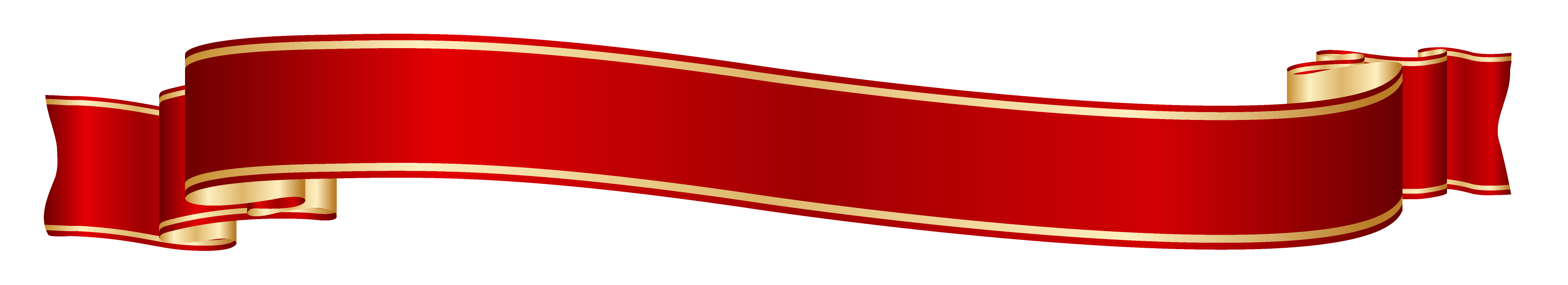 Red and Gold Banner PNG Clipart Picture
