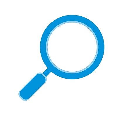 magnifying glass icon blue