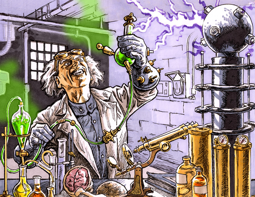 mad scientist in lab - Clip Art Library