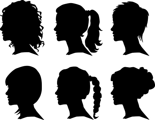 Creative man and woman silhouettes vector set 04 - Vector People 