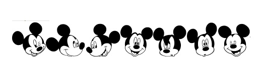 Mickey Mouse Clipart in Black and White 