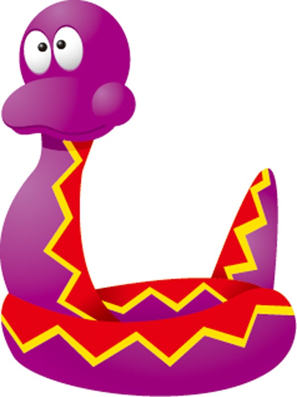 Cartoon animal snake purple color design material | My Free 
