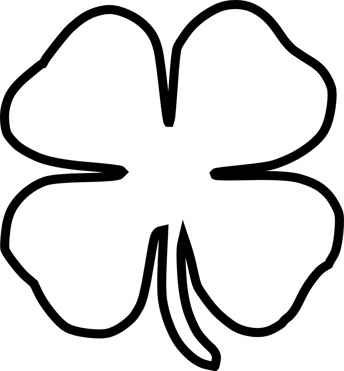 Free Four Leaf Clover Outline, Download Free Four Leaf Clover Outline