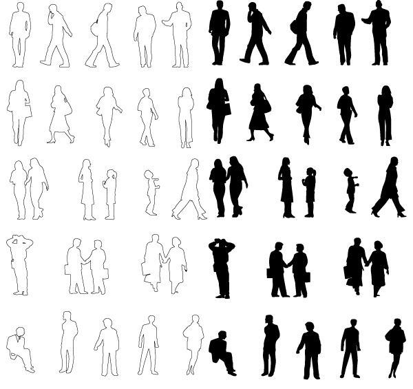 35+ Awesome People Silhouette Vector Sets - Creative CanCreative Can