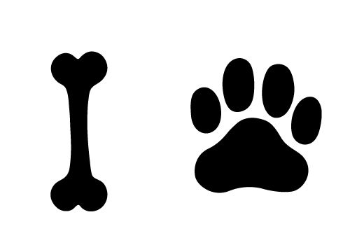 Free Dog Bone and Paw Vector #silhouette | SVG  Print and Cuts | Pin…