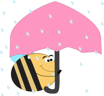 Bee Under an Umbrella Clip Art - Bee Under an Umbrella Image