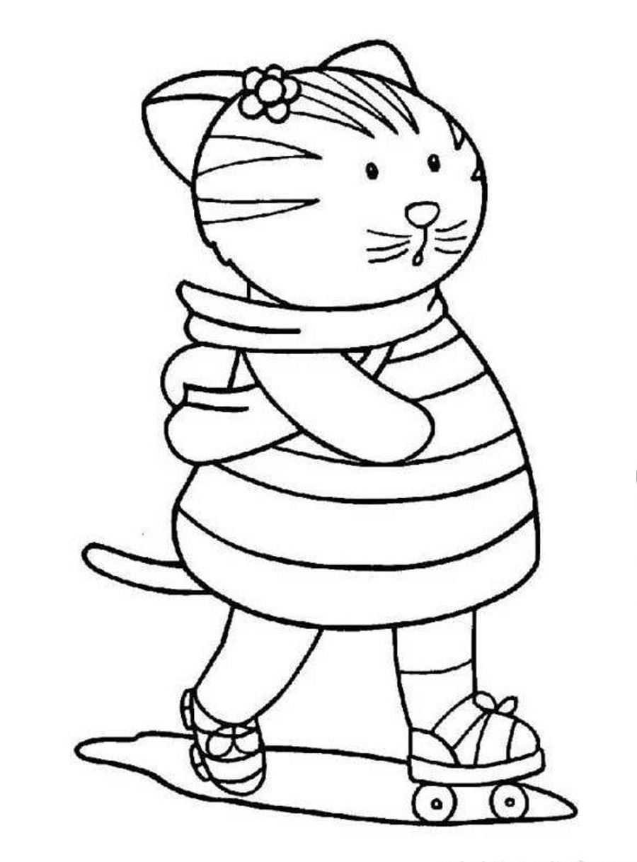 Print or Download Cats And Kitten Free Printable Coloring