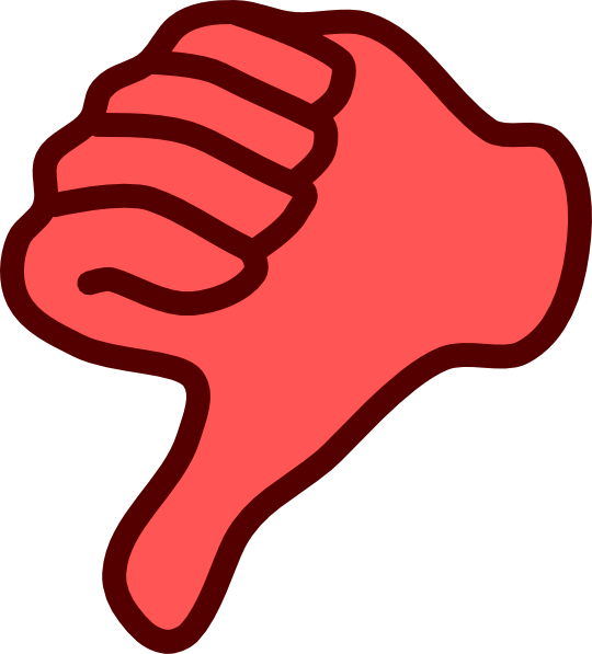 Red Thumbs Down clip art - vector clip art online, royalty free 