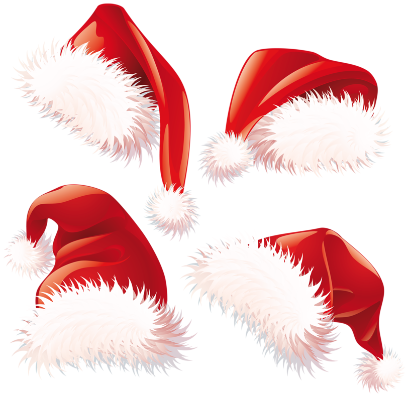 Transparent Christmas Santa Hats PNG Clipart