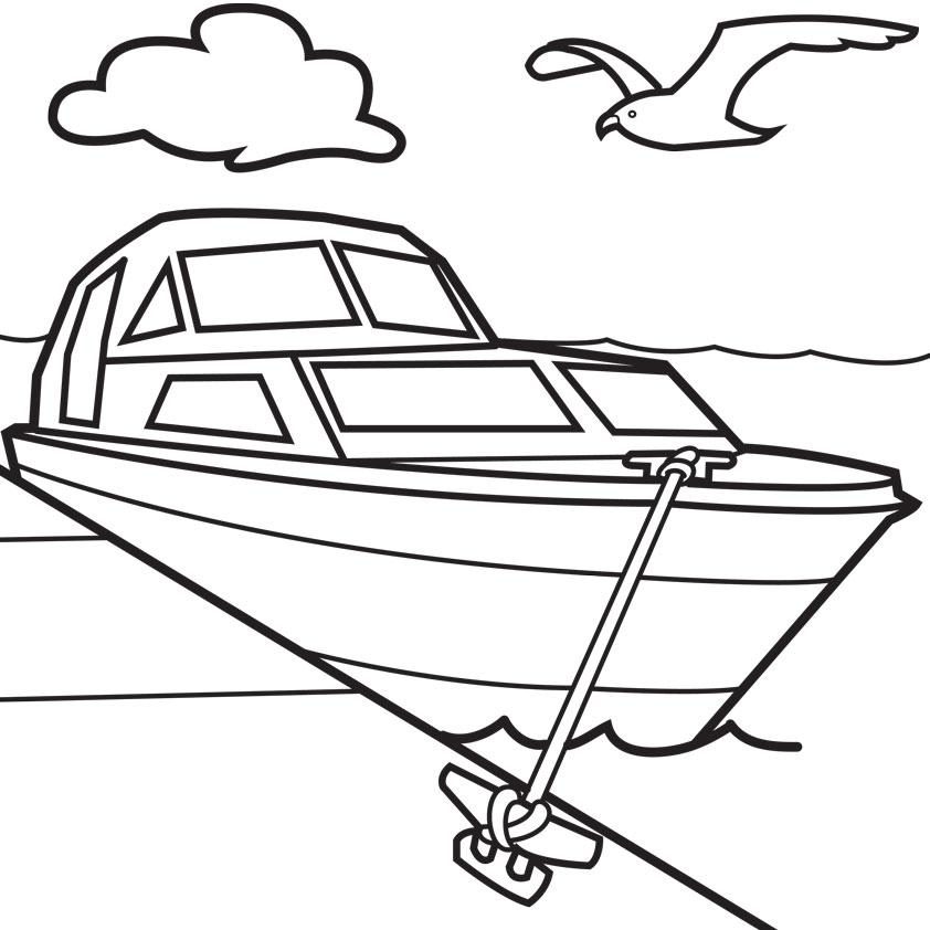 cartoon boats Colouring Pages