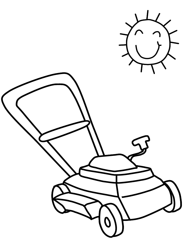 Printable Lawnmower2 Summer Coloring Pages 