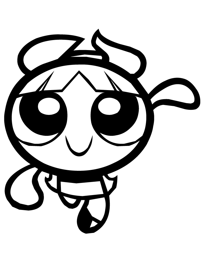 Blossom From Powerpuff Girls Running Coloring Page | HM Coloring Pages