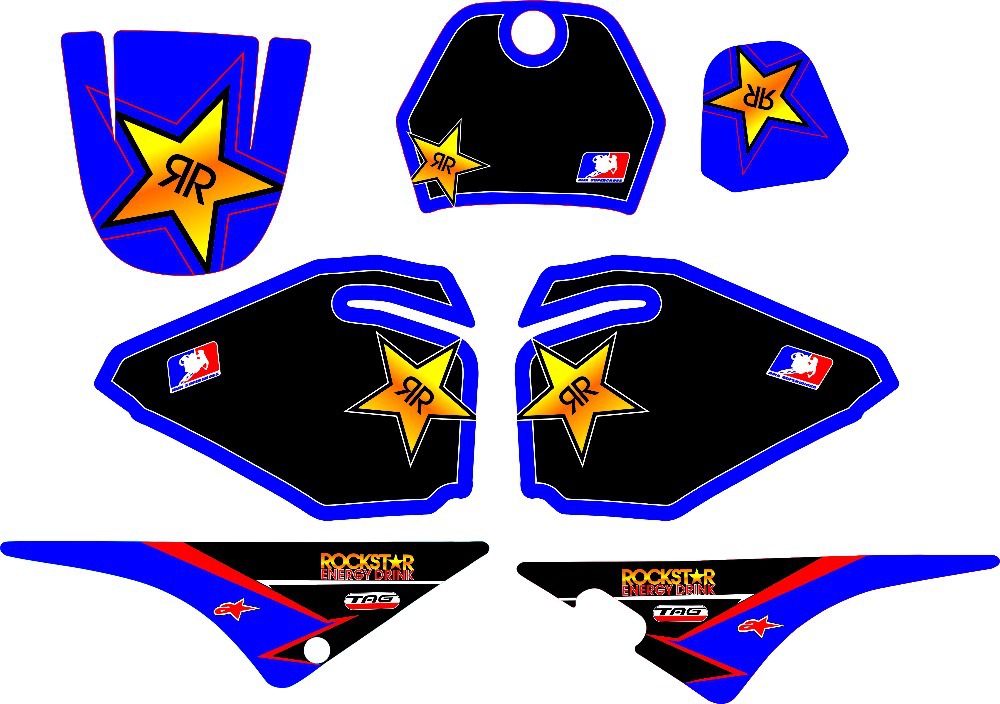 ROCKSTAR-3M-GraphicS-Decals-STICKERS-Fit-For-Yamaha-PW-80-PIT-bike-Free- 