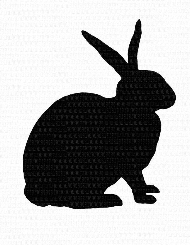 Printable Easter Bunny Rabbit Silhouette by luminariumgraphics