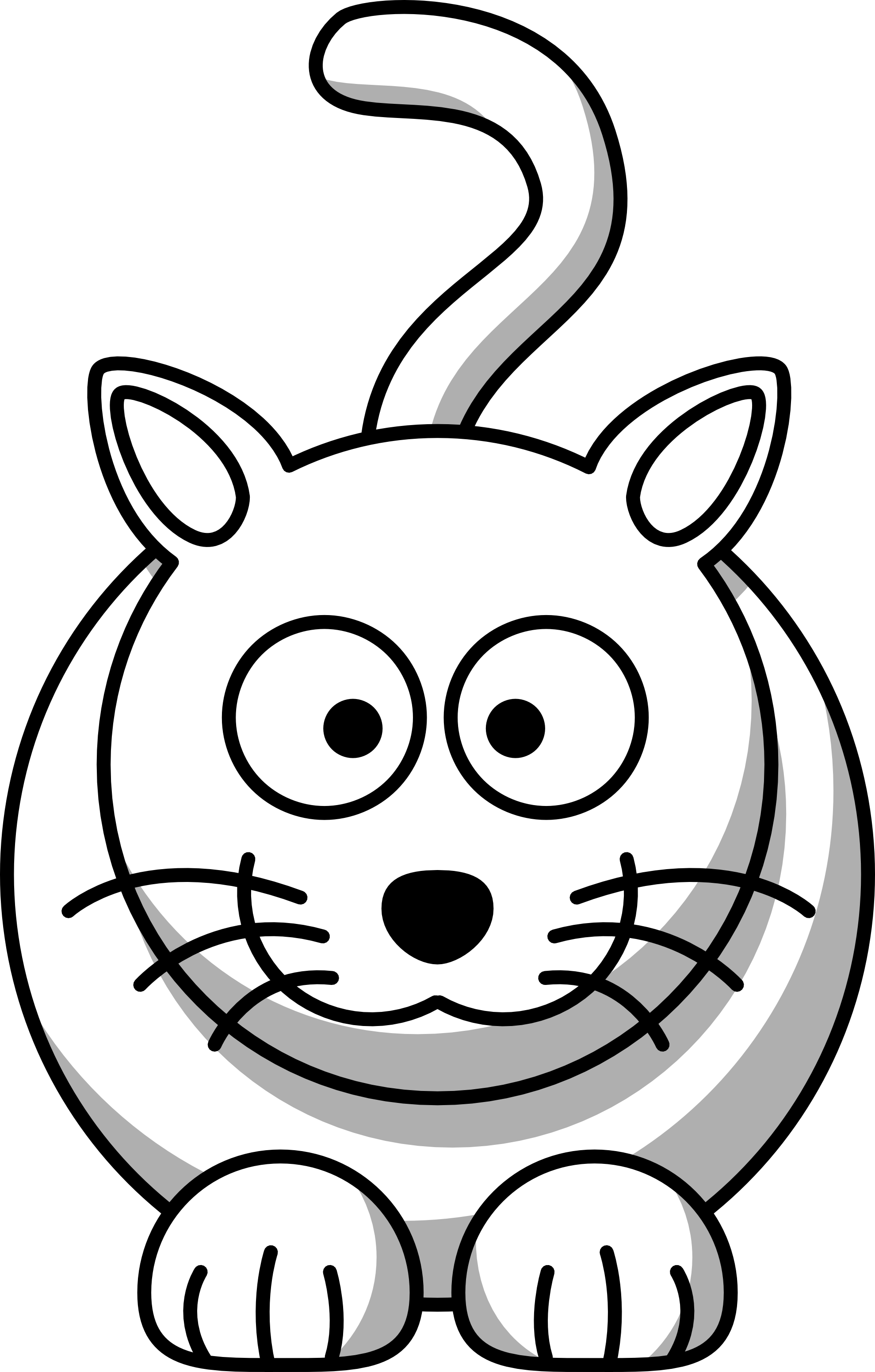 Free Black And White Cat Cartoon Character, Download Free Black And