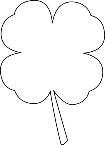 Black and White Four Leaf Clover Clip Art - Black and White Four 